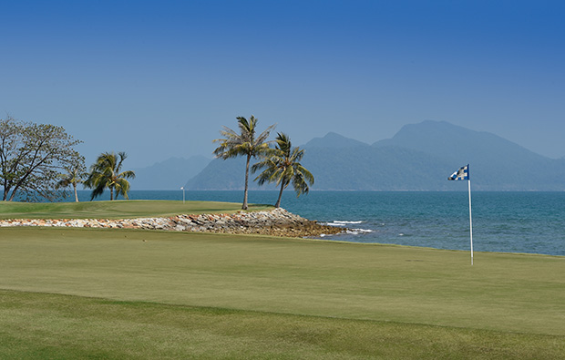 view of islands from the els club, langkawi