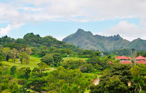 View towards mountains at KC Hillcrest Hotel Golf Club, Manila, Philippines