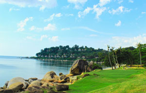 View of Banyan tree Bintan from Laguna Golf