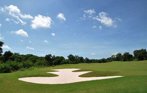 aerial view at mountain creek golf resort, khao yai thailand