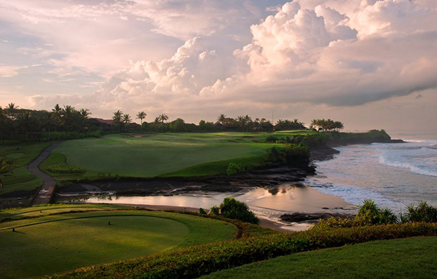 aerial view nirwana bali golf club, bali, indonesia