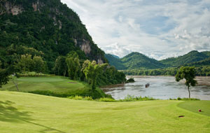 mountain view at luang prabang golf club, luang prabang, laos